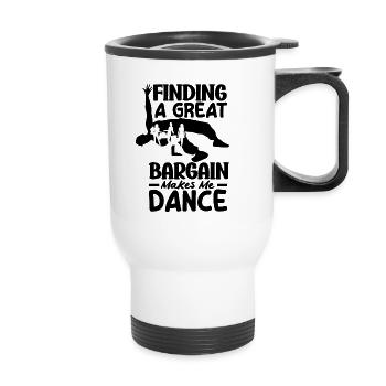 Makes Me Dance Thrifty Shopper's - Thermobecher mit Tragegriff - Weiß - Vorne