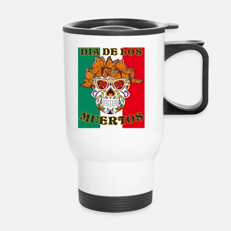 DIA DE LOS MUERTOS - Thermal mug with handle - white