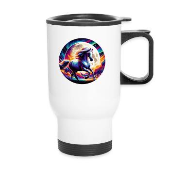 Art du cheval arabe - Tasse isotherme avec poignée - blanc - Devant