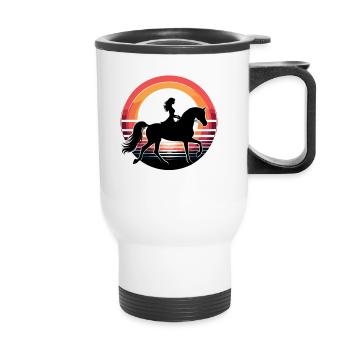 Fille de cheval arabe - Tasse isotherme avec poignée - blanc - Devant
