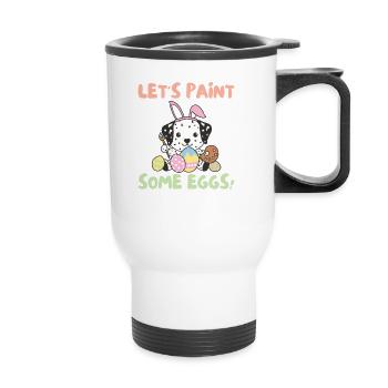 cute dogs for easter dalmatians - Thermal mug with handle - white - Front
