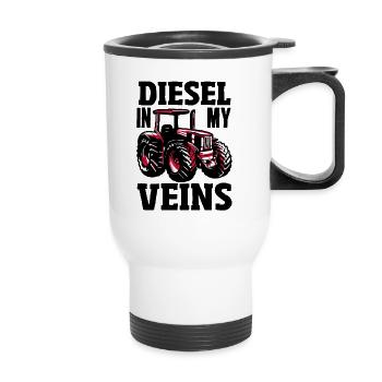 Tracteur Diesel dans mes veines - Tasse isotherme avec poignée - blanc - Devant