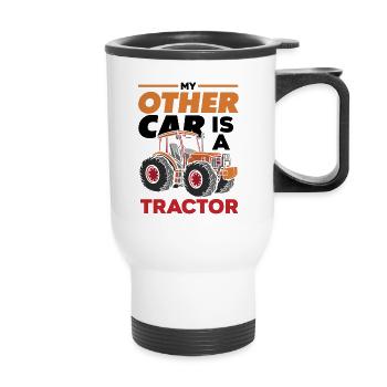 My Other Car is a Tractor - Thermobecher mit Tragegriff - Weiß - Vorne