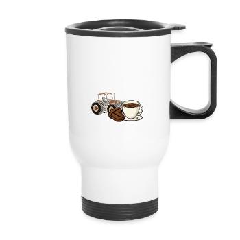 Alimenté par un tracteur diesel et à café - Tasse isotherme avec poignée - blanc - Devant