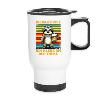 L’activiste de la bière pour laquelle je suis collé au bar - Tasse isotherme avec poignée - blanc - Devant