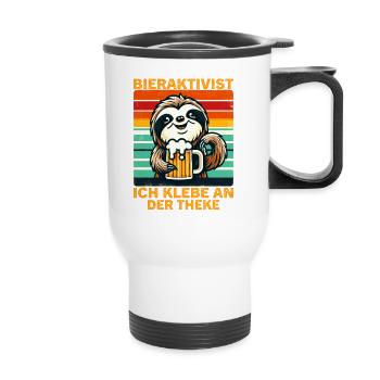L’activiste de la bière pour laquelle je suis collé au bar - Tasse isotherme avec poignée - blanc - Devant