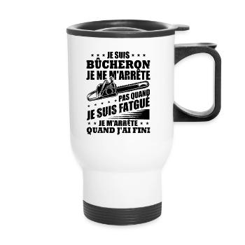 Ich bin Holzfäller - Thermobecher mit Tragegriff - Weiß - Vorne