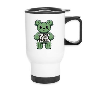Cactus Hug Bear - Thermobecher mit Tragegriff - Weiß - Vorne