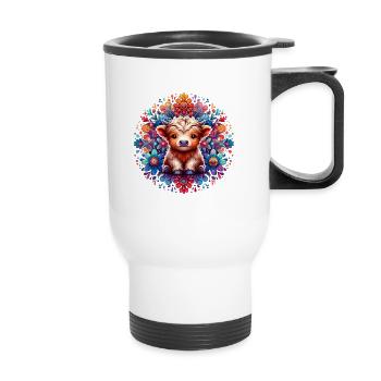 Highland Cow - Magical Meadow - Thermal mug with handle - white - Front