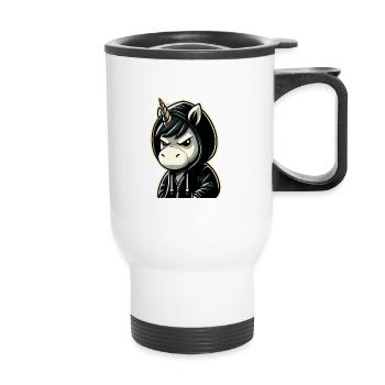 Shoving would be great sarcastic unicorn lover - Thermal mug with handle - white - Front