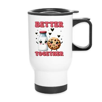Ensemble, c’est mieux - Tasse isotherme avec poignée - blanc - Devant