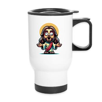 Funny Atheist Jesus Christmas - Thermal mug with handle - white - Front
