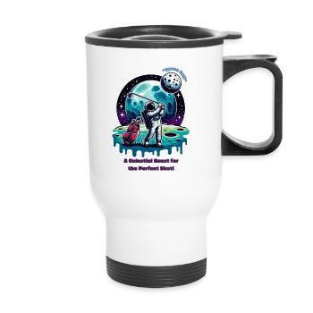 Space Golf - Thermal mug with handle - white - Front