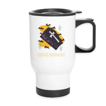 Death Coffin Goth Casket Spooky Halloween Vampires - Thermal mug with handle - white - Front