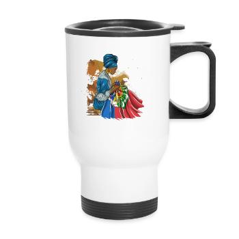 Haïti drapeau haïtien femme princesse je cadeau - Tasse isotherme avec poignée - blanc - Devant