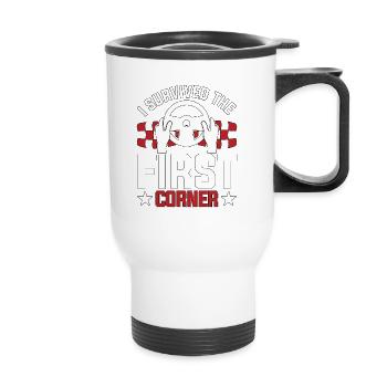 I Survived The First Corner Racing Simulator Sim - Thermal mug with handle - white - Front