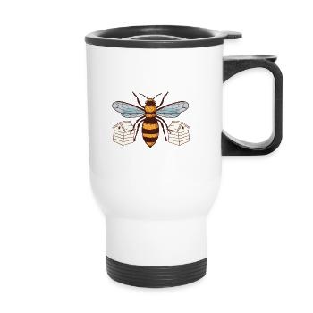 Beekeeper Heartbeat Honeycomb Love Pollination - Thermal mug with handle - white - Front