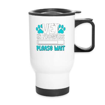 Vet In Progress Please Wait Veterinarian Veterinary - Thermal mug with handle - white - Front