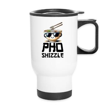 Pho Shizzle Pho sicher liebe vietnamesisches Essen - Thermobecher mit Tragegriff - Weiß - Vorne