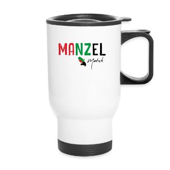 Martinique Femme Drapeau Manzel Matnik - Tasse isotherme avec poignée - blanc - Devant