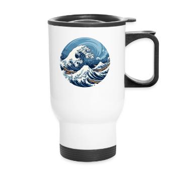 Große Welle The Great Wave Kanagawa - Thermal mug with handle - white - Front