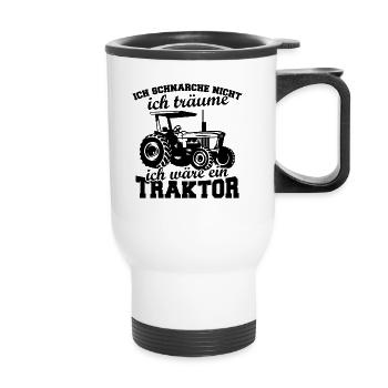 Ne ronfle pas, je rêve que je suis un tract - Tasse isotherme avec poignée - blanc - Devant