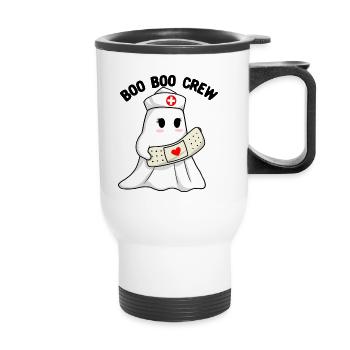 Boo Boo Crew Krankenschwester Halloween Krankensch - Thermobecher mit Tragegriff - Weiß - Vorne