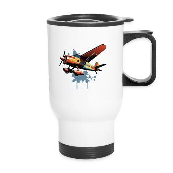 Model Airplane Pilot Airplane Hobby Design - Thermal mug with handle - white - Front