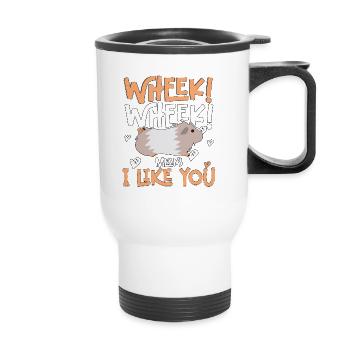 Wheek Wheek signifie Je t’aime mignon Cavy - Tasse isotherme avec poignée - blanc - Devant