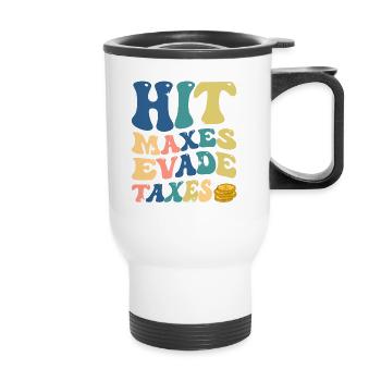 Le bureau des impôts des contribuables paie des impôts - Tasse isotherme avec poignée - blanc - Devant