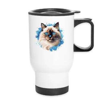 Birman Cat Birma Katze - Thermobecher mit Tragegriff - Weiß - Vorne