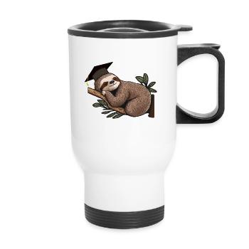 Sloth with high school diploma 2024 - Thermal mug with handle - white - Front