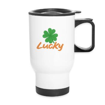 Lucky Clover Charm Essential - Thermobecher mit Tragegriff - Weiß - Vorne