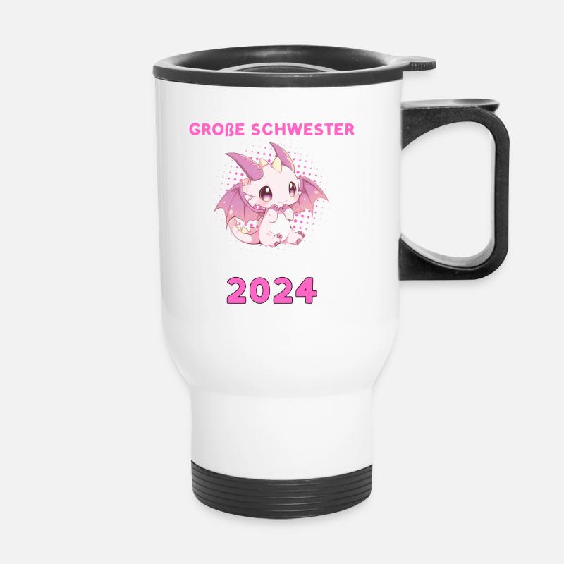 Große Schwester 2024 Loading - Thermobecher mit Tragegriff - Weiß