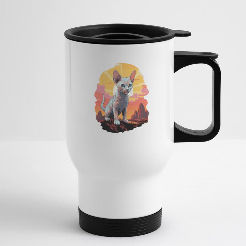 Chaton Devon Rex Chat Devon Rex Tasse isotherme avec poignée