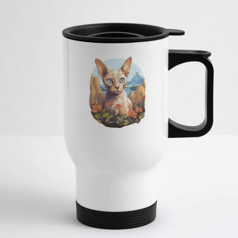 Chaton Devon Rex Chat Devon Rex Tasse isotherme avec poignée
