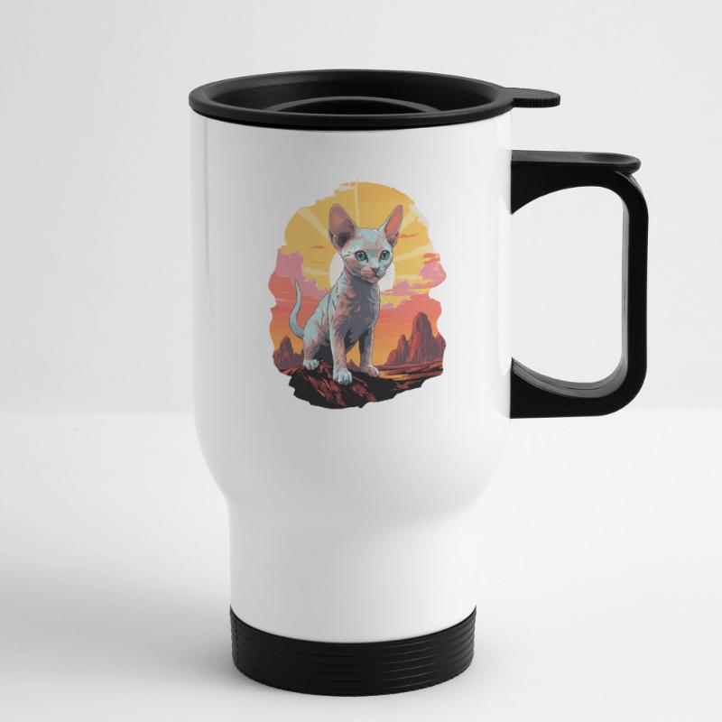 Chaton Devon Rex Chat Devon Rex Tasse isotherme avec poignée
