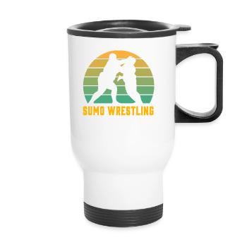 Lutte de sumo - Tasse isotherme avec poignée - blanc - Devant