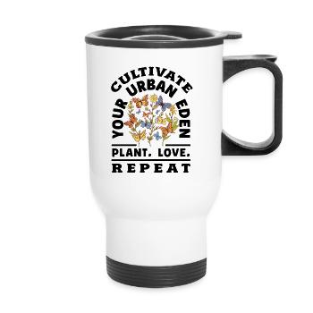 Talking to Plants is Essential Urban Gardener - Thermal mug with handle - white - Front