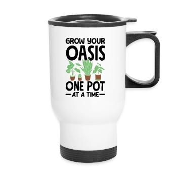 Talking to Plants is Essential Urban Gardener - Thermal mug with handle - white - Front