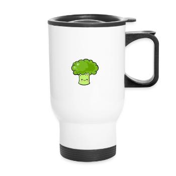 I just like broccoli ok - Thermal mug with handle - white - Front