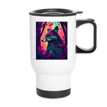 Funky Forest Fox - Thermal mug with handle - white - Front