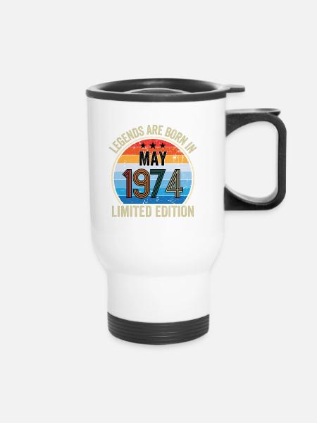 Legends Are Born In May 1974 Limited Edition - Termokrus med bærehåndtag - hvid