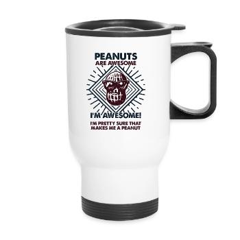 Peanuts Are Great - Mama Dad - Thermal mug with handle - white - Front
