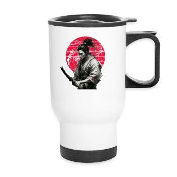 Samouraï Japonais Graphique Vintage - Tasse isotherme avec poignée - blanc - Devant