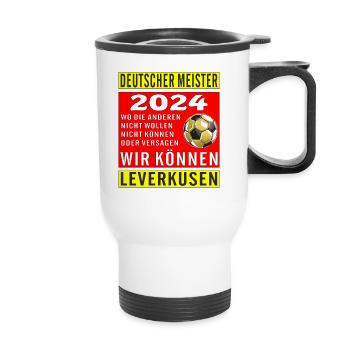 DEUTSCHER MEISTER LEVERKUSEN WIR KÖNNEN - Thermobecher mit Tragegriff - Weiß - Vorne