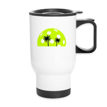 Pickleball Is My Happy Place - Thermobecher mit Tragegriff - Weiß - Vorne