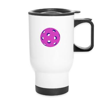 Pickleball - Pickleballdesign - Thermobecher mit Tragegriff - Weiß - Vorne