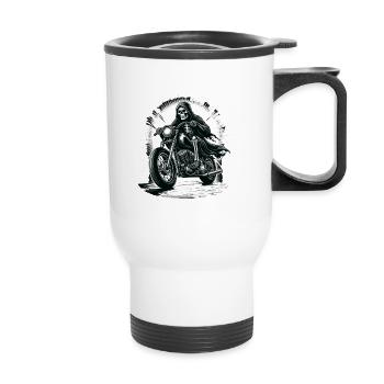 Skeleton Biker The Last Tour Guide Motorcycle Fan - Thermal mug with handle - white - Front