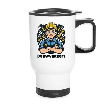 Bauarbeiter - Thermobecher mit Tragegriff - Weiß - Vorne